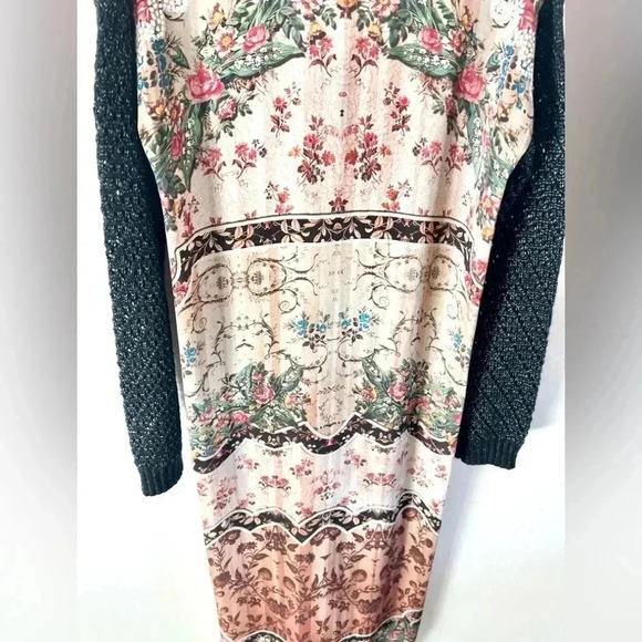 Aratta Silent Journey Open Knit Mixed Media Sweater Front Tunic Duster Small - Picture 8 of 10